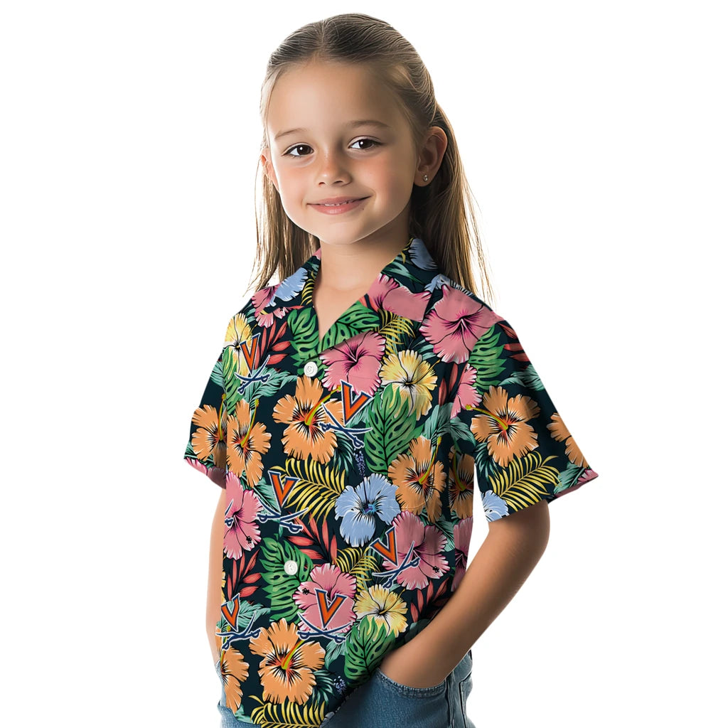 Virginia Cavaliers Hawaiian Shirt - Brilliant Hibiscus Garden | Hula Hawaiian Shirts