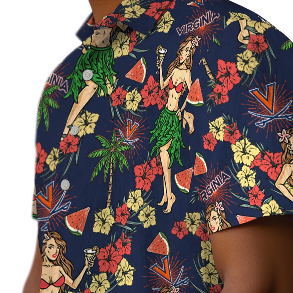 Virginia Cavaliers Hawaiian Shirt - Hawaiian Girls Design | Hula Hawaiian Shirts