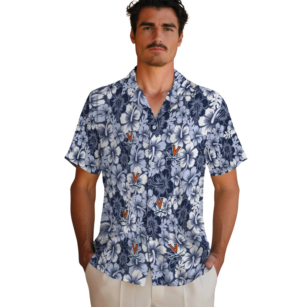 Virginia Cavaliers Hawaiian Shirt - Hibiscus Blooms | Hula Hawaiian Shirts