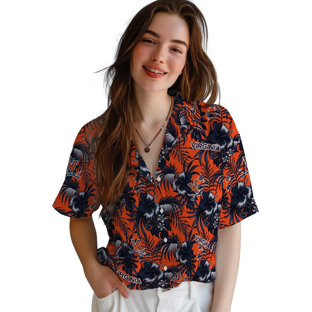 Virginia Cavaliers Hawaiian Shirt - Hibiscus Exotic | Hula Hawaiian Shirts