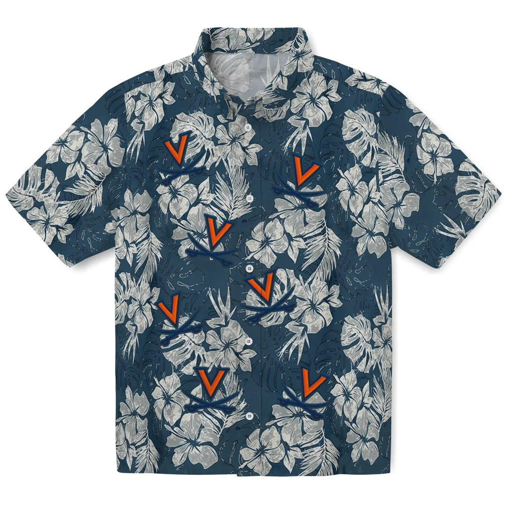 Virginia Cavaliers Hawaiian Shirt - Hibiscus Flowers | Hula Hawaiian Shirts