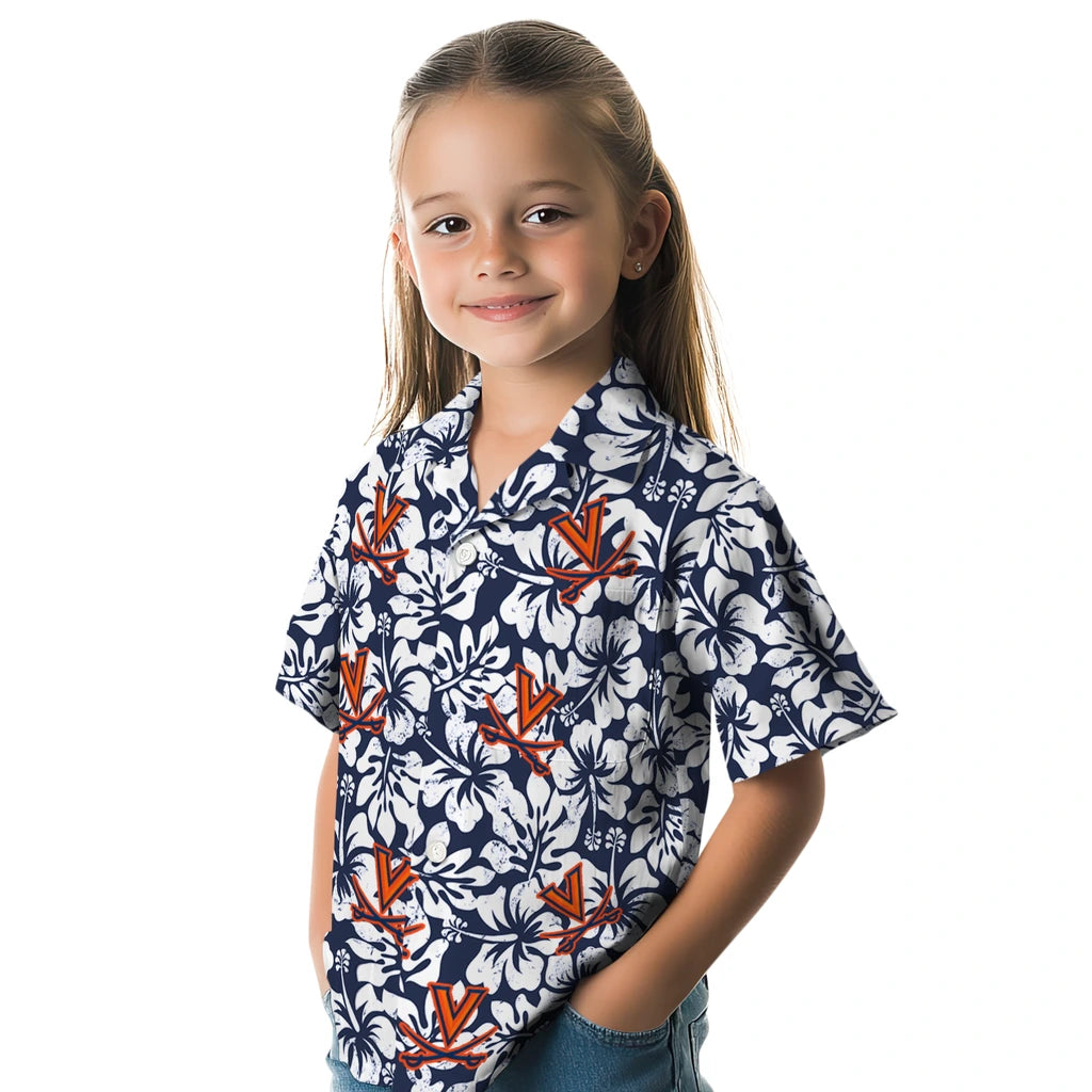 Virginia Cavaliers Hawaiian Shirt - Hibiscus Motif | Hula Hawaiian Shirts
