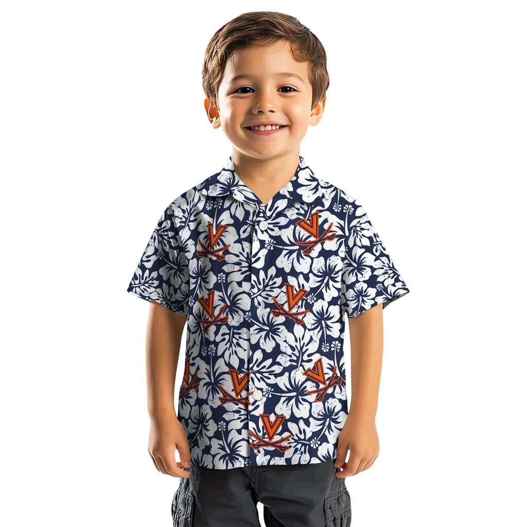 Virginia Cavaliers Hawaiian Shirt - Hibiscus Motif | Hula Hawaiian Shirts