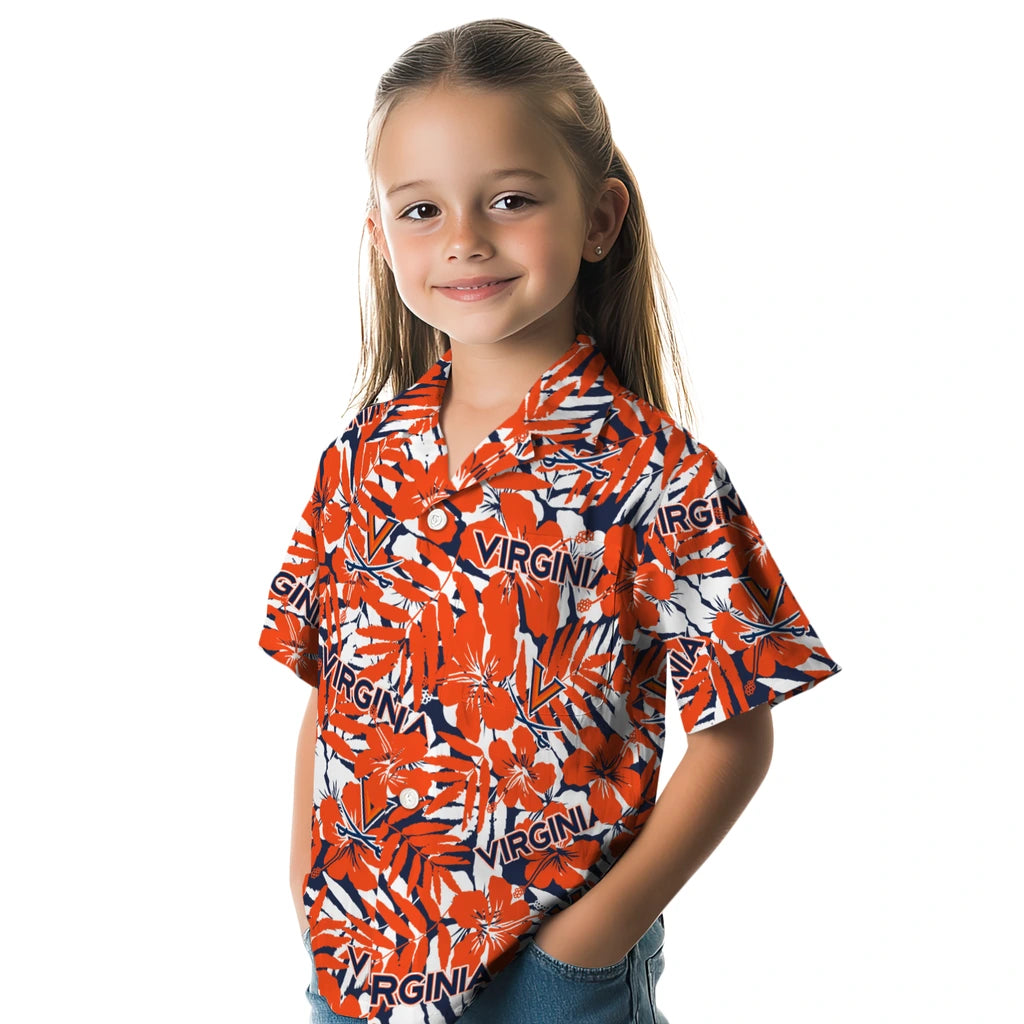 Virginia Cavaliers Hawaiian Shirt - Hibiscus Overlay | Hula Hawaiian Shirts