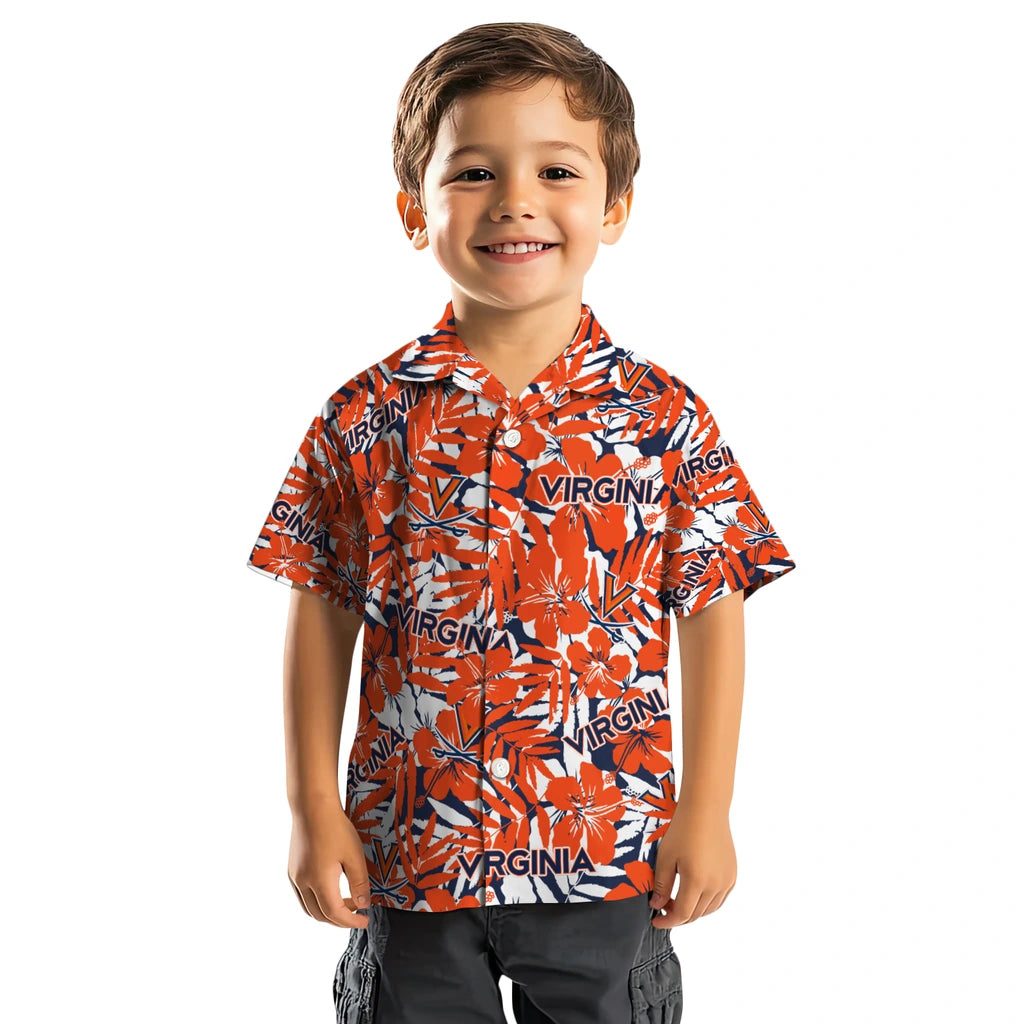 Virginia Cavaliers Hawaiian Shirt - Hibiscus Overlay | Hula Hawaiian Shirts