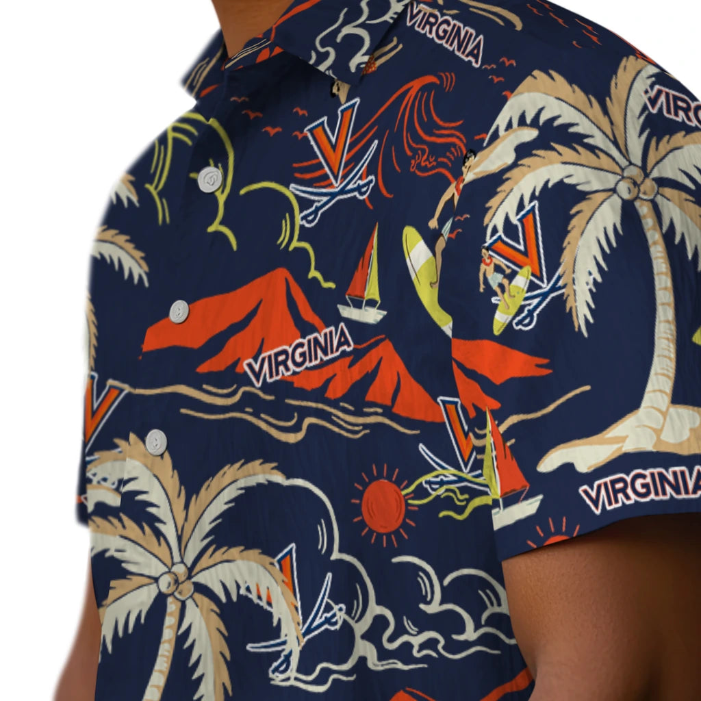 Virginia Cavaliers Hawaiian Shirt - Palm Tree Island | Hula Hawaiian Shirts