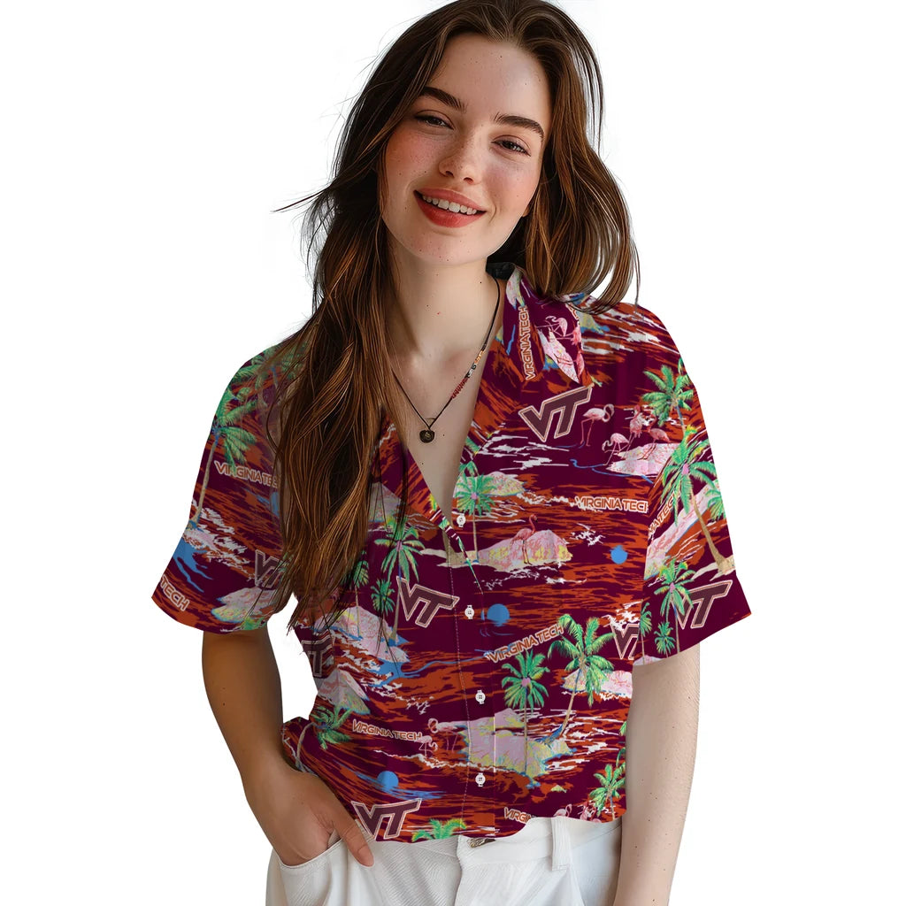Virginia Tech Hokies Hawaiian Shirt - Hawaii Island | Hula Hawaiian Shirts