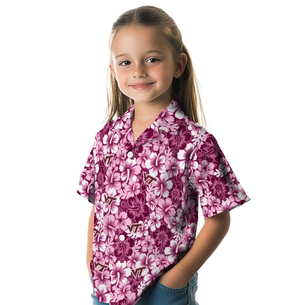 Virginia Tech Hokies Hawaiian Shirt - Hibiscus Blooms | Hula Hawaiian Shirts