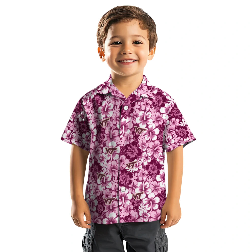 Virginia Tech Hokies Hawaiian Shirt - Hibiscus Blooms | Hula Hawaiian Shirts