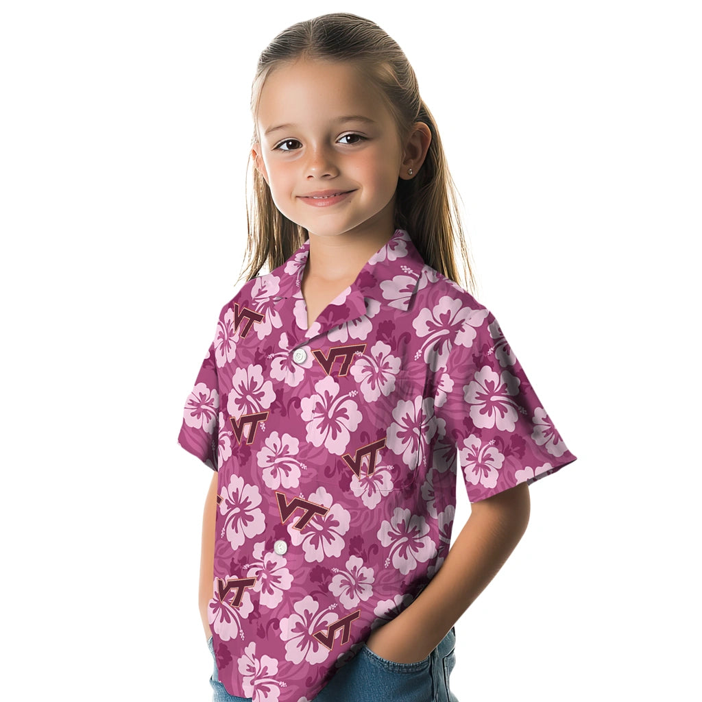 Virginia Tech Hokies Hawaiian Shirt - Hibiscus Cluster | Hula Hawaiian Shirts