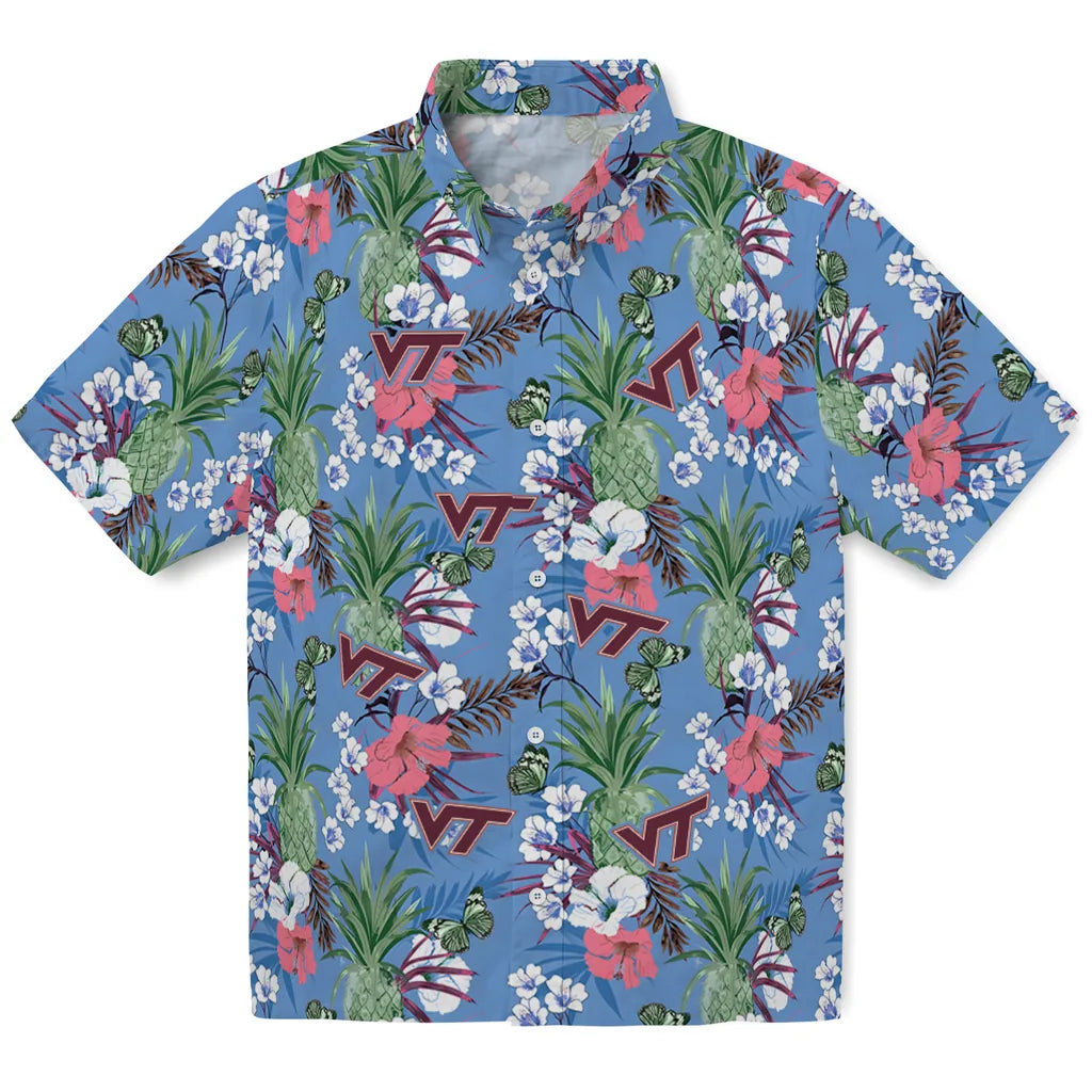 Virginia Tech Hokies Hawaiian Shirt - Pineapple Bouquet | Hula Hawaiian Shirts