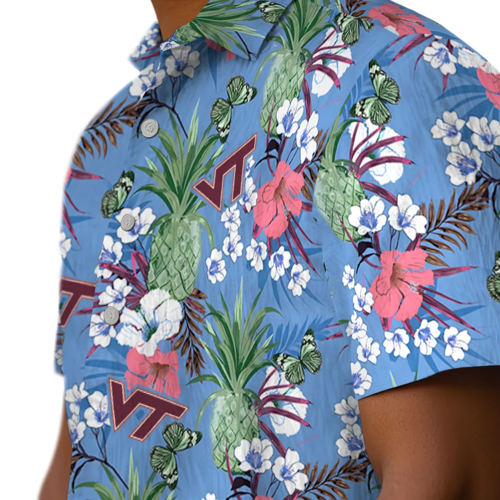 Virginia Tech Hokies Hawaiian Shirt - Pineapple Bouquet | Hula Hawaiian Shirts