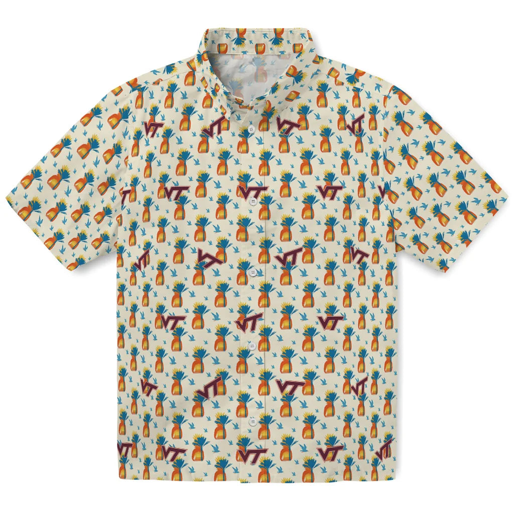 Virginia Tech Hokies Hawaiian Shirt - Pineapple Delight | Hula Hawaiian Shirts