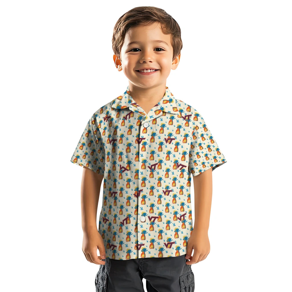 Virginia Tech Hokies Hawaiian Shirt - Pineapple Delight | Hula Hawaiian Shirts