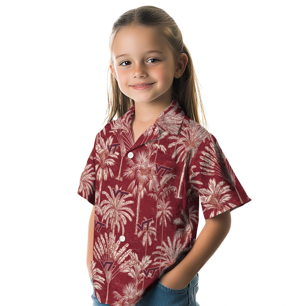 Virginia Tech Hokies Hawaiian Shirt - Vintage Palm Tree | Hula Hawaiian Shirts