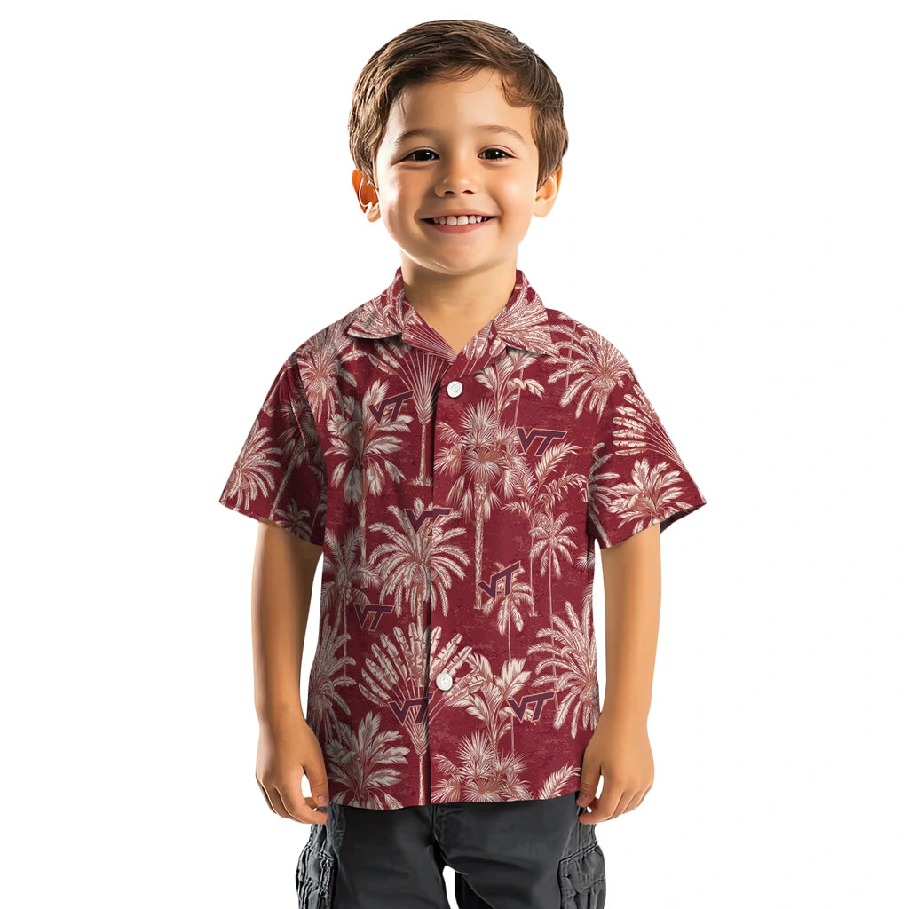 Virginia Tech Hokies Hawaiian Shirt - Vintage Palm Tree | Hula Hawaiian Shirts