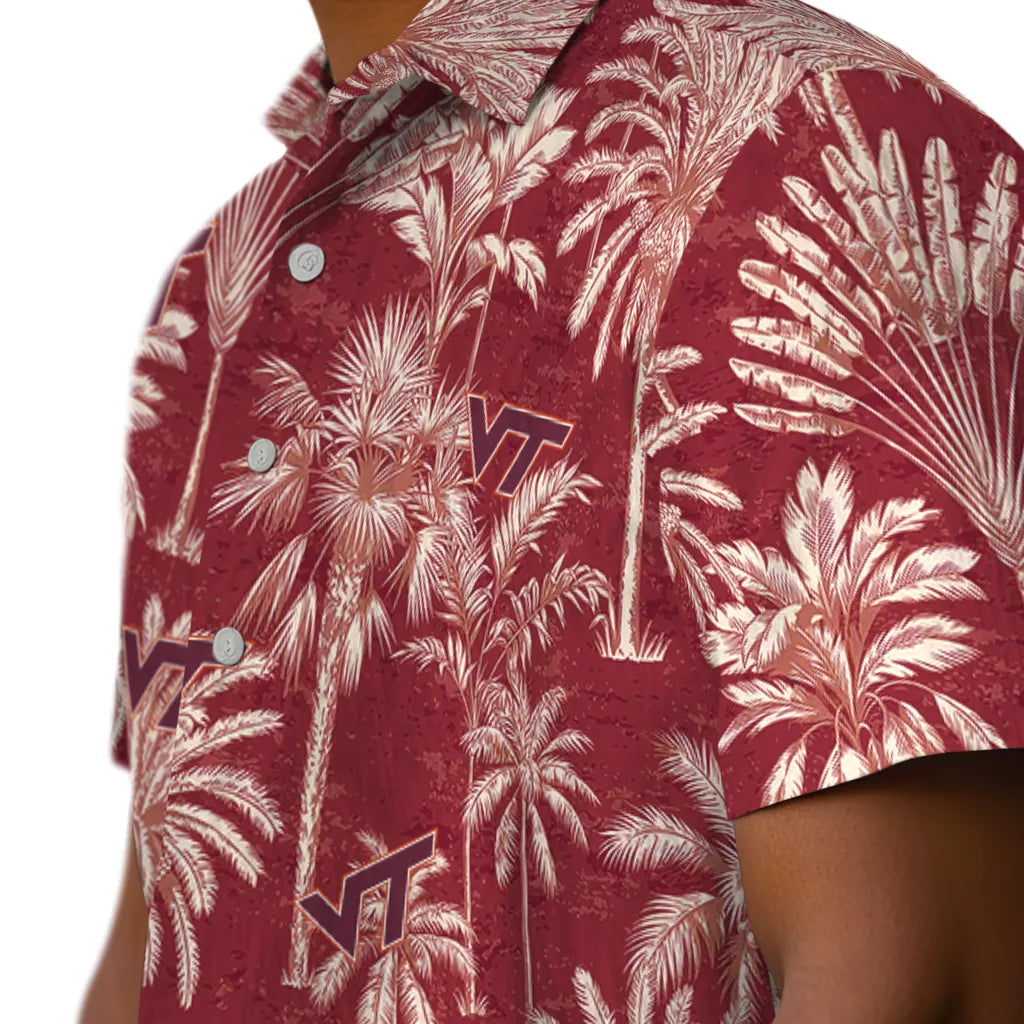 Virginia Tech Hokies Hawaiian Shirt - Vintage Palm Tree | Hula Hawaiian Shirts