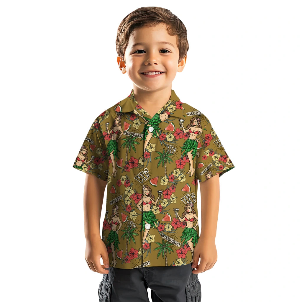 Wake Forest Demon Deacons Hawaiian Shirt - Hawaiian Girls Design | Hula Hawaiian Shirts