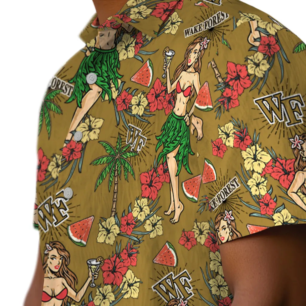 Wake Forest Demon Deacons Hawaiian Shirt - Hawaiian Girls Design | Hula Hawaiian Shirts