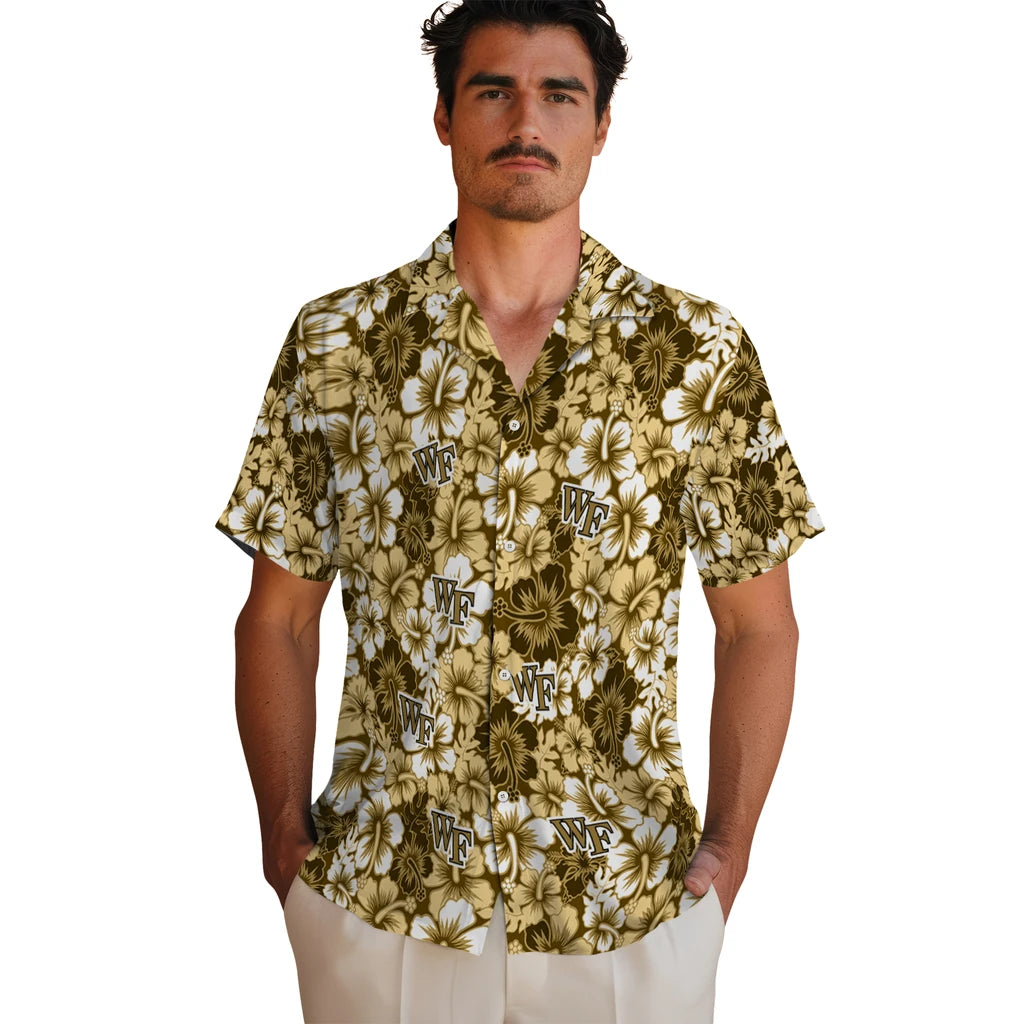 Wake Forest Demon Deacons Hawaiian Shirt - Hibiscus Blooms | Hula Hawaiian Shirts