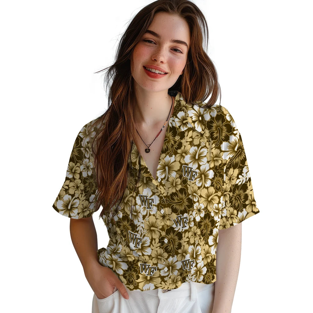 Wake Forest Demon Deacons Hawaiian Shirt - Hibiscus Blooms | Hula Hawaiian Shirts