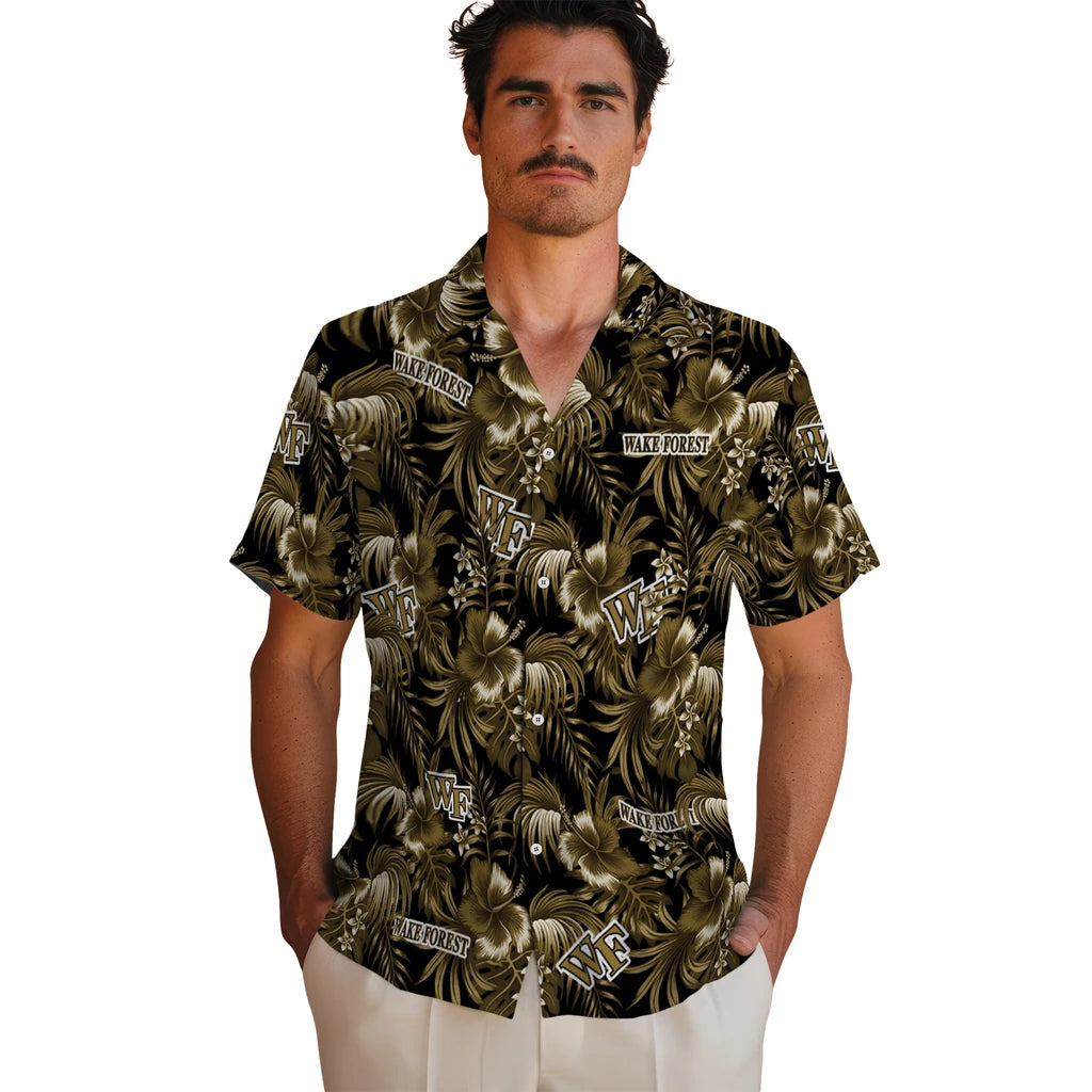 Wake Forest Demon Deacons Hawaiian Shirt - Hibiscus Exotic | Hula Hawaiian Shirts