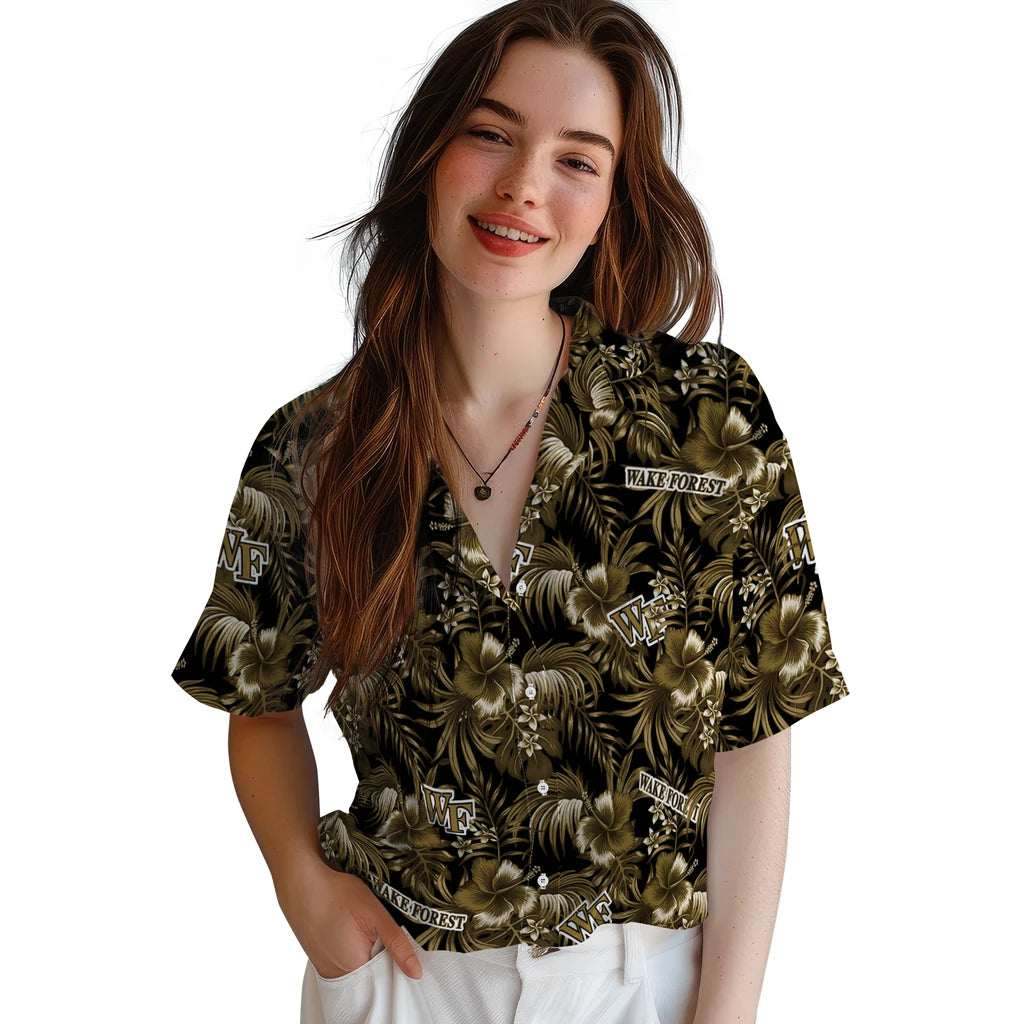Wake Forest Demon Deacons Hawaiian Shirt - Hibiscus Exotic | Hula Hawaiian Shirts