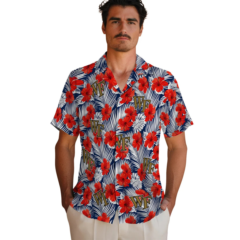 Wake Forest Demon Deacons Hawaiian Shirt - Hibiscus Fiesta | Hula Hawaiian Shirts