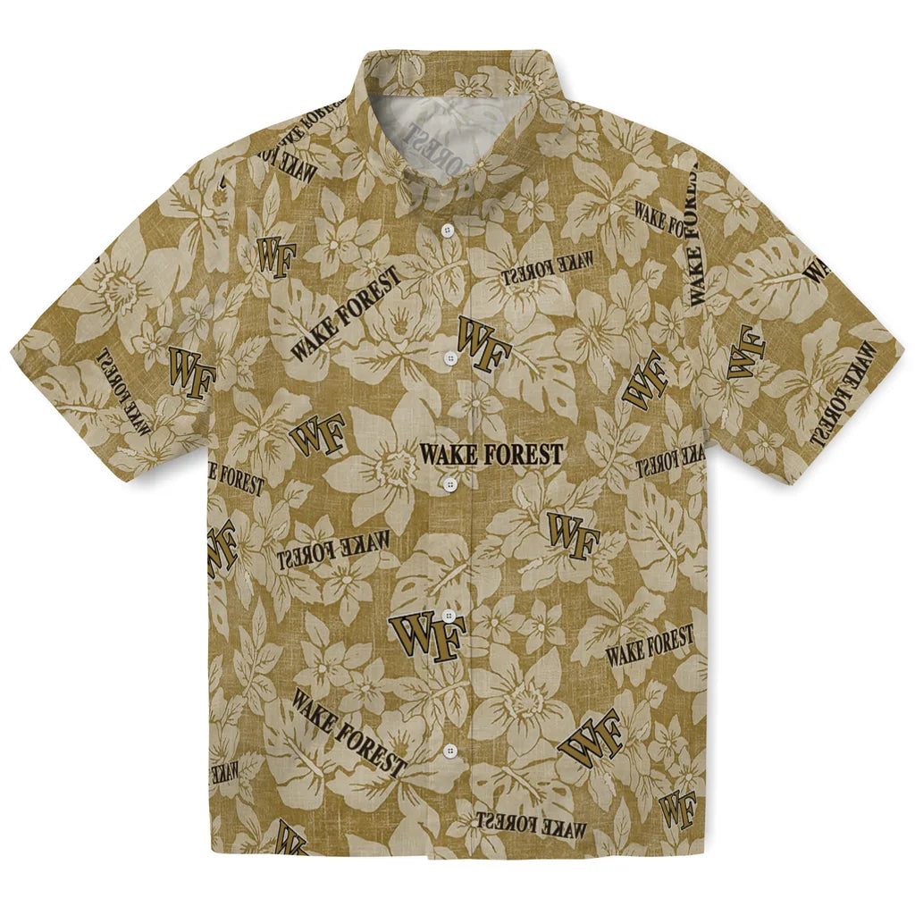Wake Forest Demon Deacons Hawaiian Shirt - Hibiscus Oasis | Hula Hawaiian Shirts