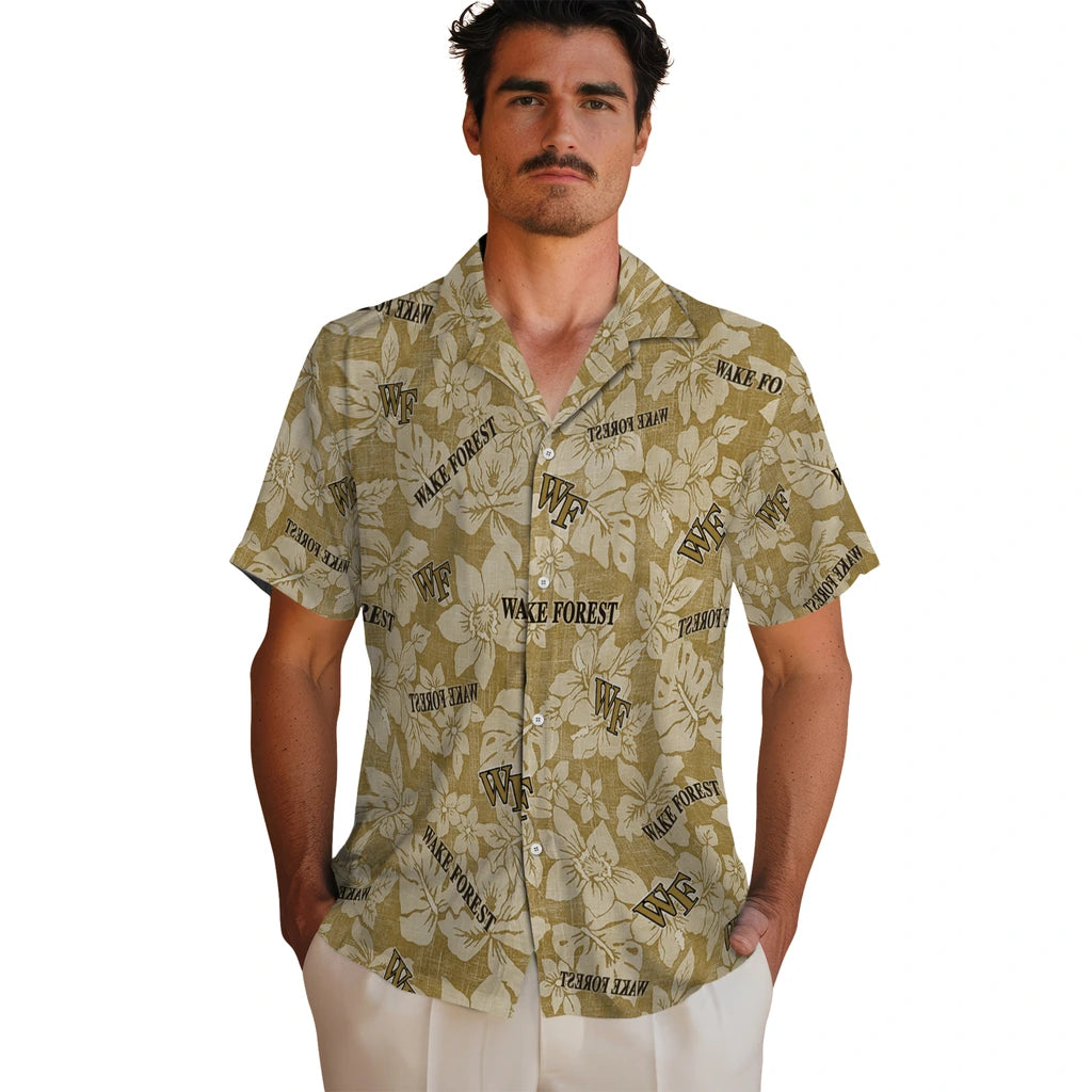 Wake Forest Demon Deacons Hawaiian Shirt - Hibiscus Oasis | Hula Hawaiian Shirts