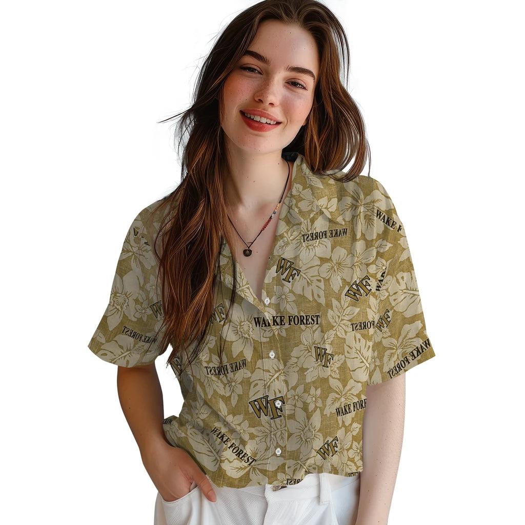 Wake Forest Demon Deacons Hawaiian Shirt - Hibiscus Oasis | Hula Hawaiian Shirts