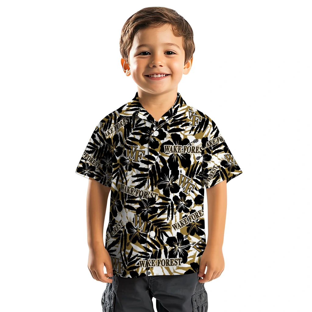 Wake Forest Demon Deacons Hawaiian Shirt - Hibiscus Overlay | Hula Hawaiian Shirts