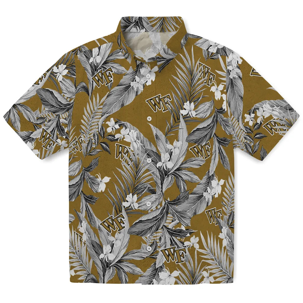 Wake Forest Demon Deacons Hawaiian Shirt - Palm Leaves | Hula Hawaiian Shirts