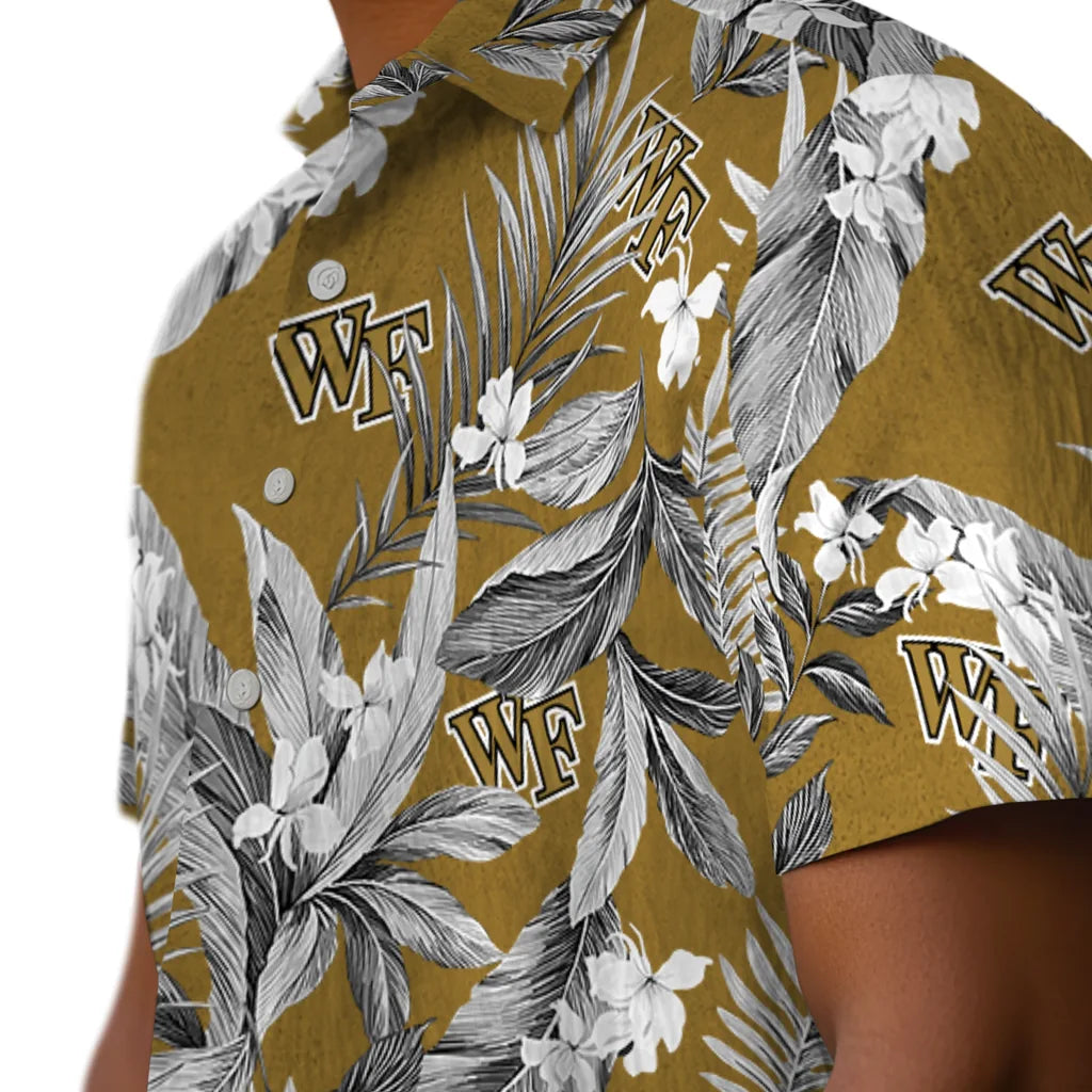 Wake Forest Demon Deacons Hawaiian Shirt - Palm Leaves | Hula Hawaiian Shirts