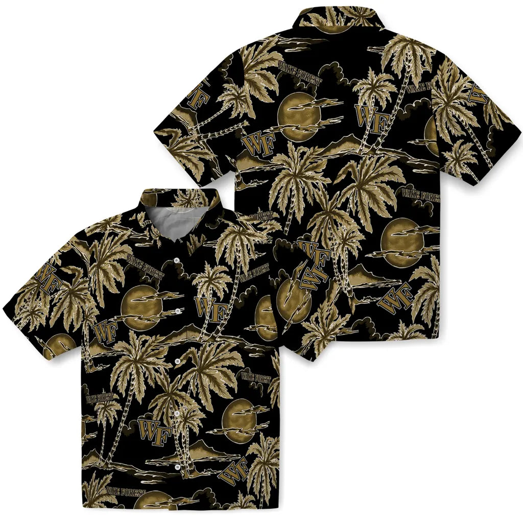 Wake Forest Demon Deacons Hawaiian Shirt - Palm Sunset | Hula Hawaiian Shirts
