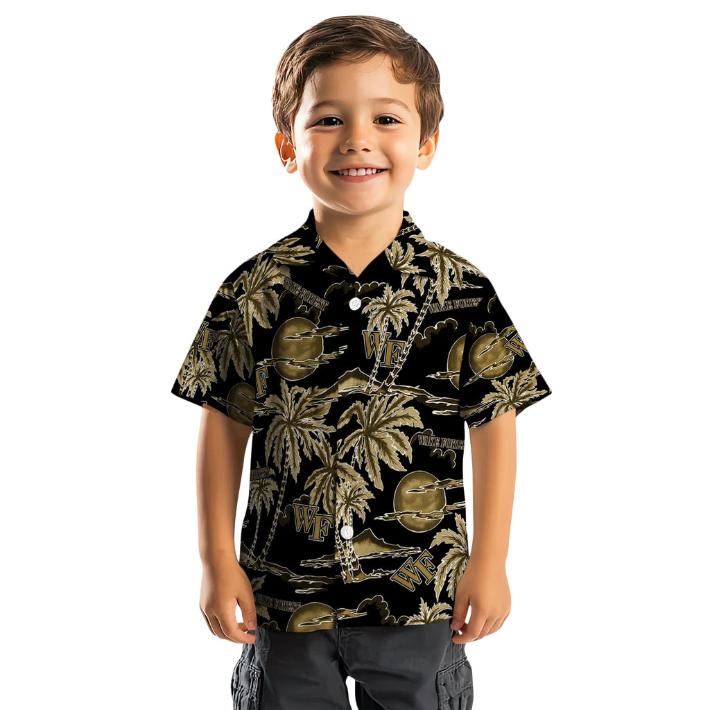 Wake Forest Demon Deacons Hawaiian Shirt - Palm Sunset | Hula Hawaiian Shirts