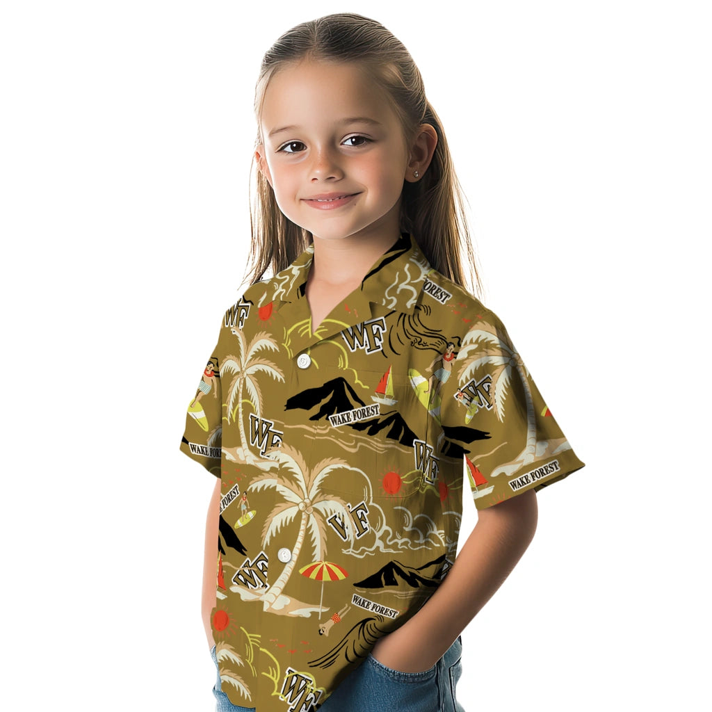 Wake Forest Demon Deacons Hawaiian Shirt - Palm Tree Island | Hula Hawaiian Shirts
