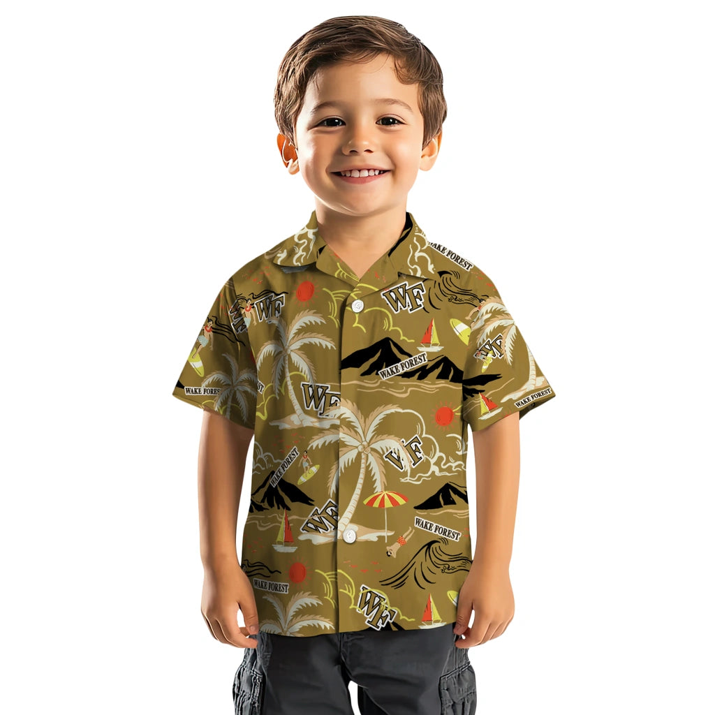 Wake Forest Demon Deacons Hawaiian Shirt - Palm Tree Island | Hula Hawaiian Shirts