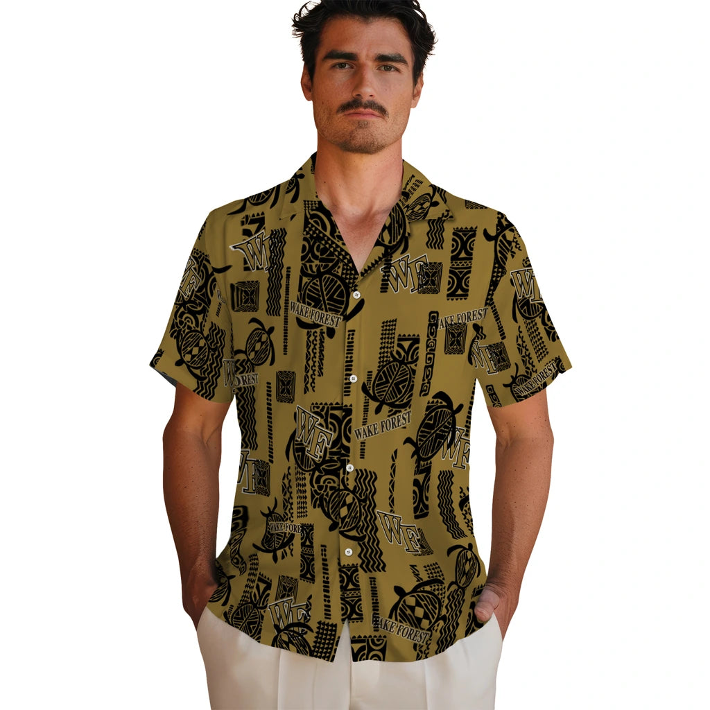 Wake Forest Demon Deacons Hawaiian Shirt - Turtle Lines | Hula Hawaiian Shirts