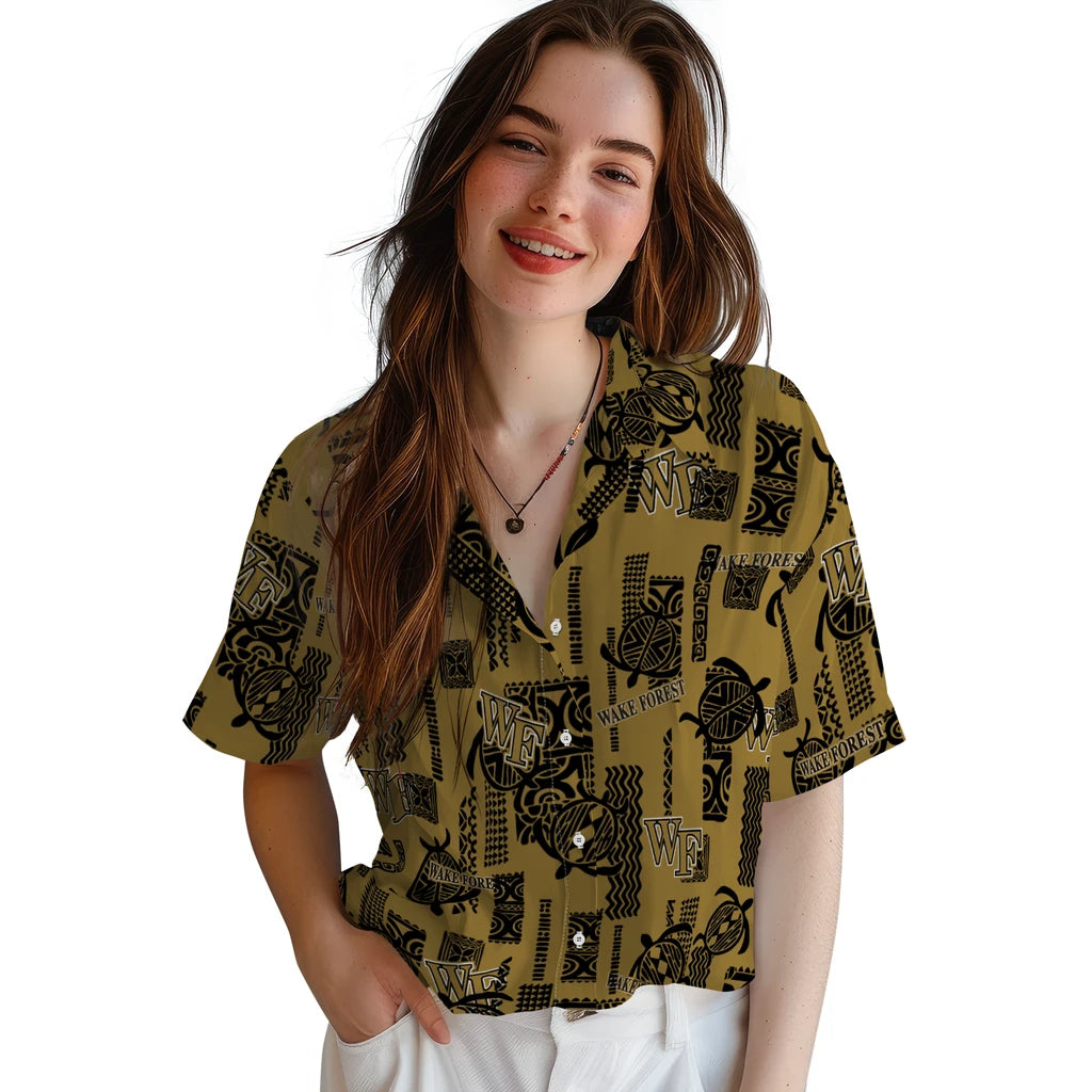 Wake Forest Demon Deacons Hawaiian Shirt - Turtle Lines | Hula Hawaiian Shirts