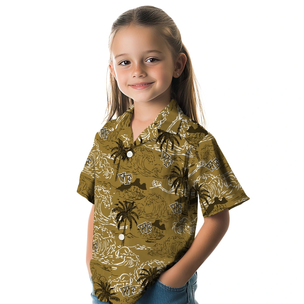 Wake Forest Demon Deacons Hawaiian Shirt - Wave Palm | Hula Hawaiian Shirts
