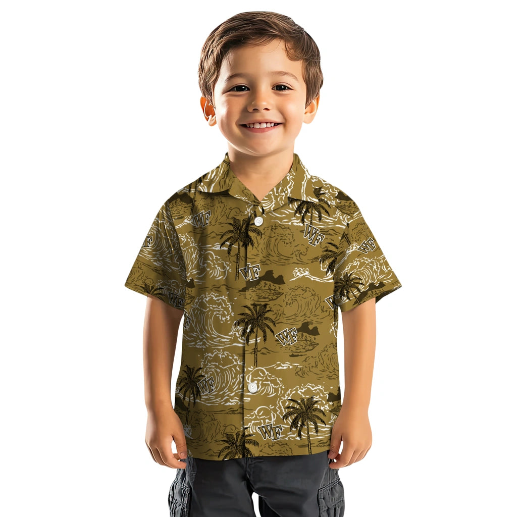 Wake Forest Demon Deacons Hawaiian Shirt - Wave Palm | Hula Hawaiian Shirts