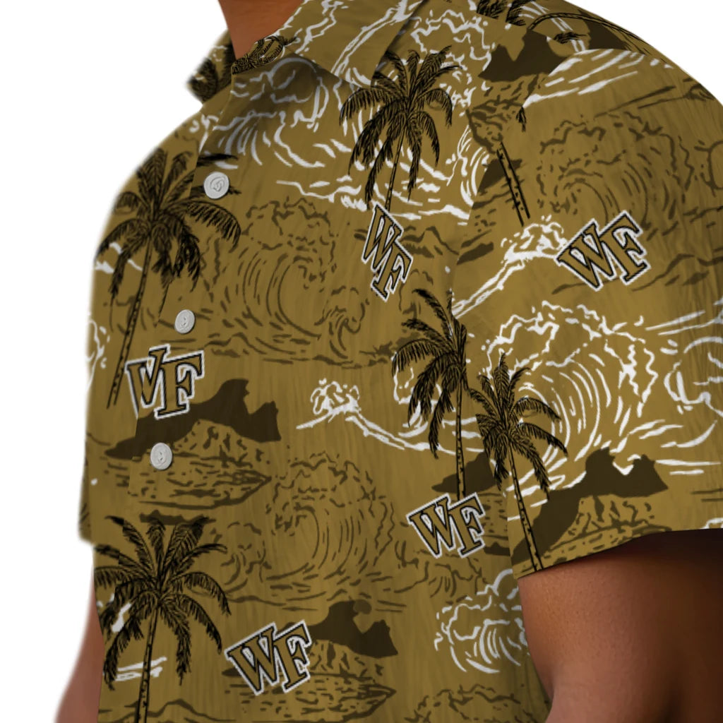 Wake Forest Demon Deacons Hawaiian Shirt - Wave Palm | Hula Hawaiian Shirts