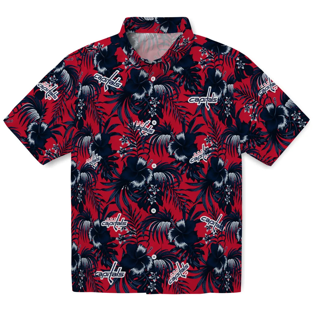 Washington Capitals Hawaiian Shirt - Hibiscus Exotic | Hula Hawaiian Shirts