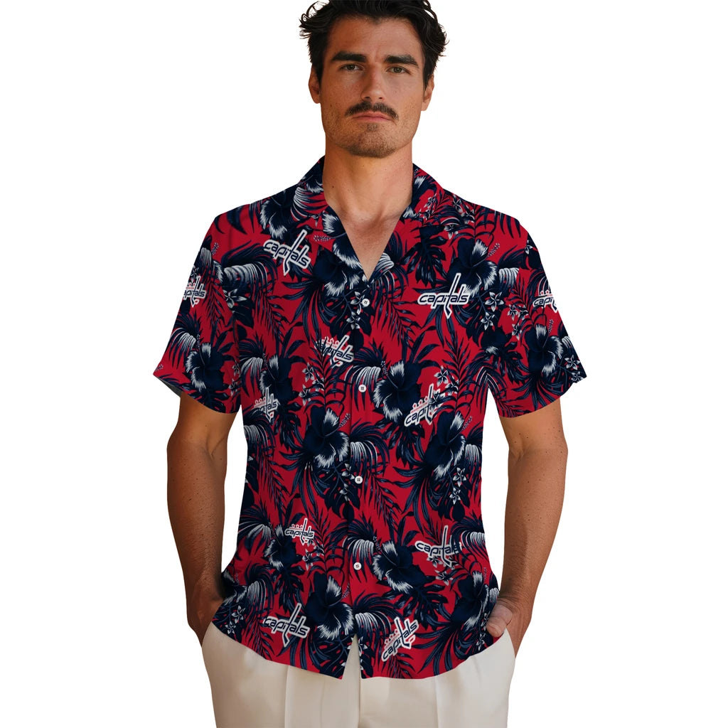 Washington Capitals Hawaiian Shirt - Hibiscus Exotic | Hula Hawaiian Shirts