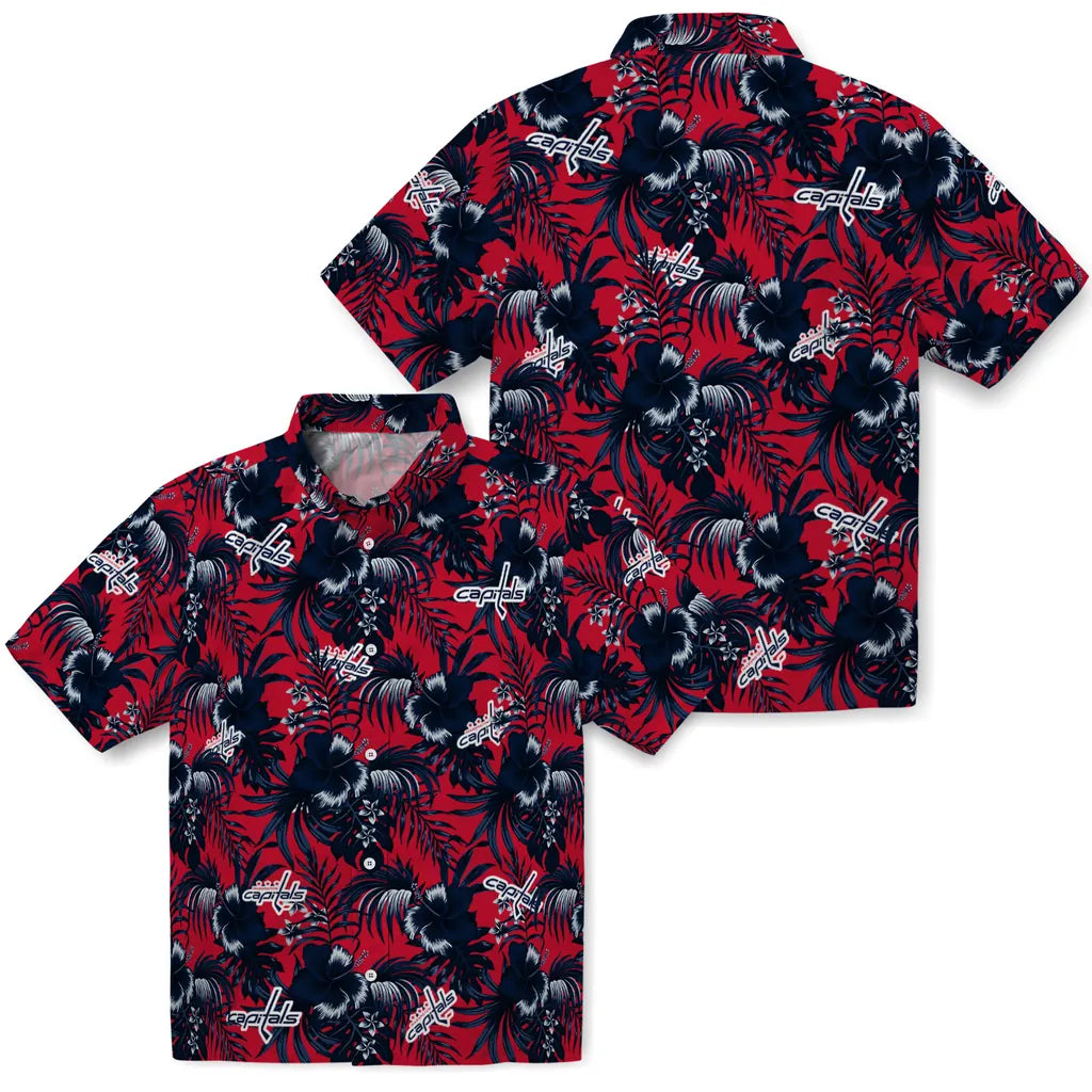 Washington Capitals Hawaiian Shirt - Hibiscus Exotic | Hula Hawaiian Shirts