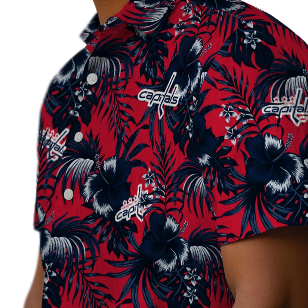 Washington Capitals Hawaiian Shirt - Hibiscus Exotic | Hula Hawaiian Shirts