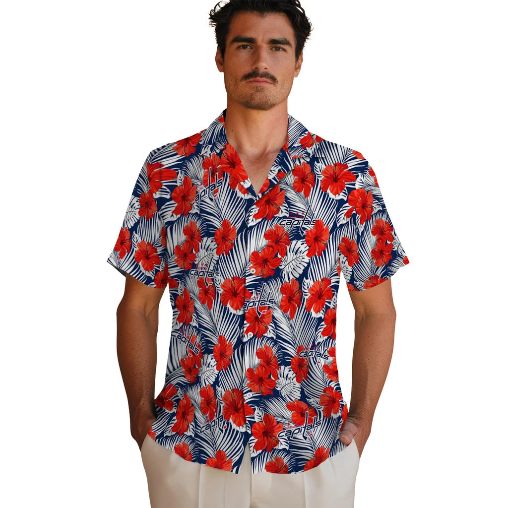 Washington Capitals Hawaiian Shirt - Hibiscus Fiesta | Hula Hawaiian Shirts