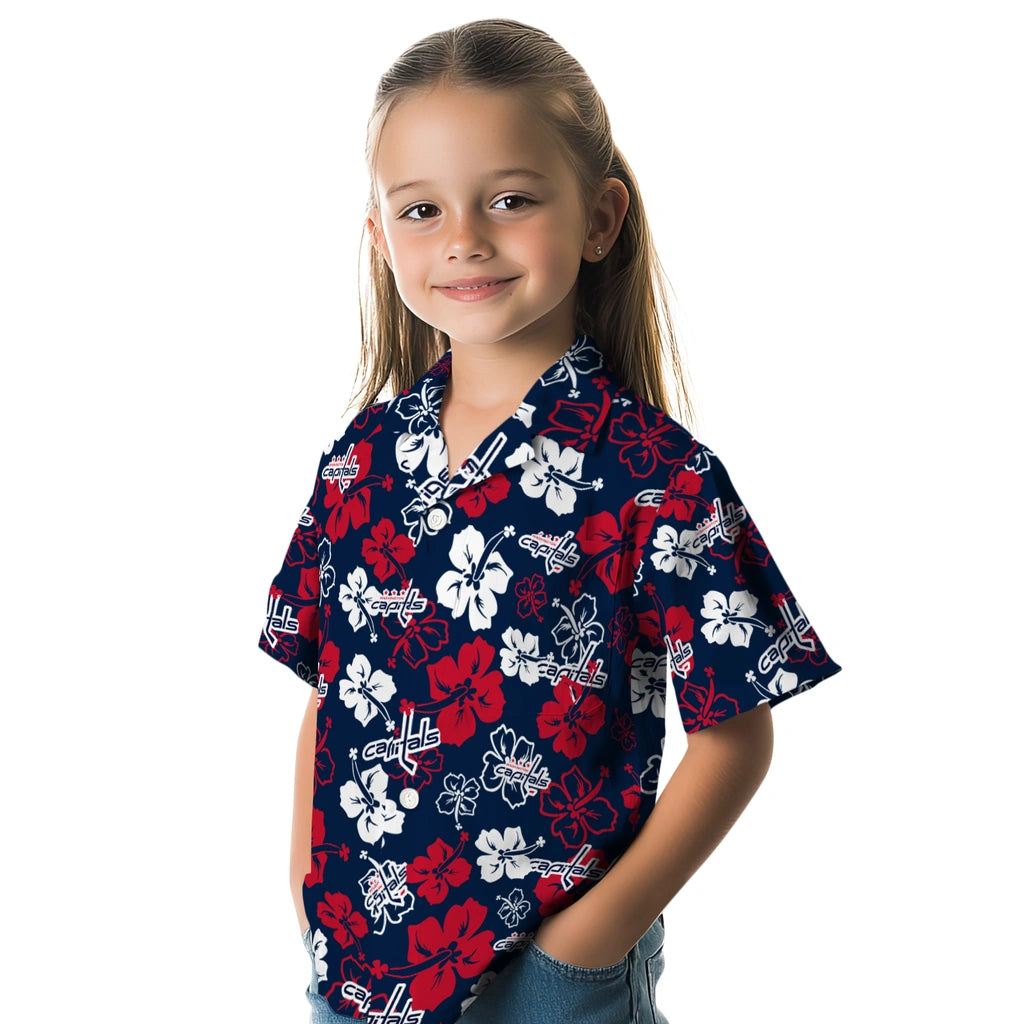 Washington Capitals Hawaiian Shirt - Hibiscus Flower Design | Hula Hawaiian Shirts