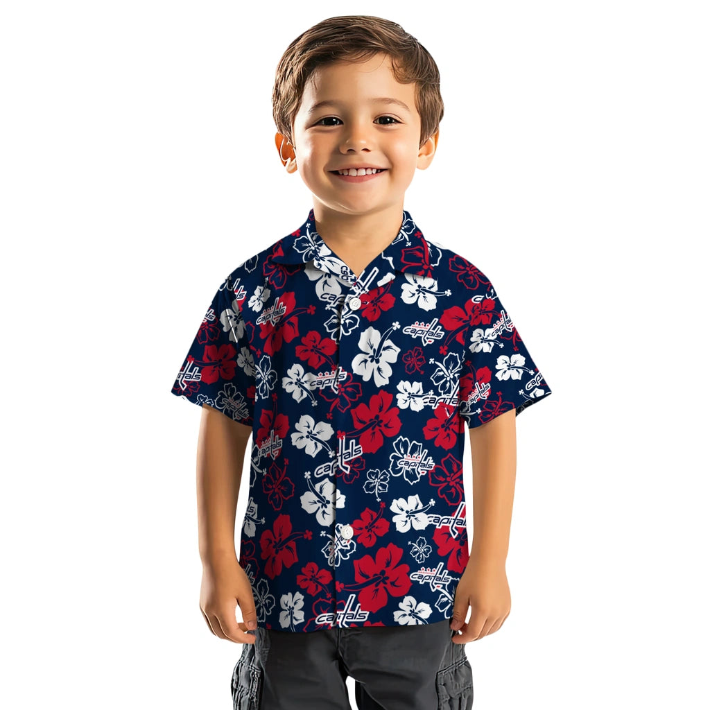 Washington Capitals Hawaiian Shirt - Hibiscus Flower Design | Hula Hawaiian Shirts